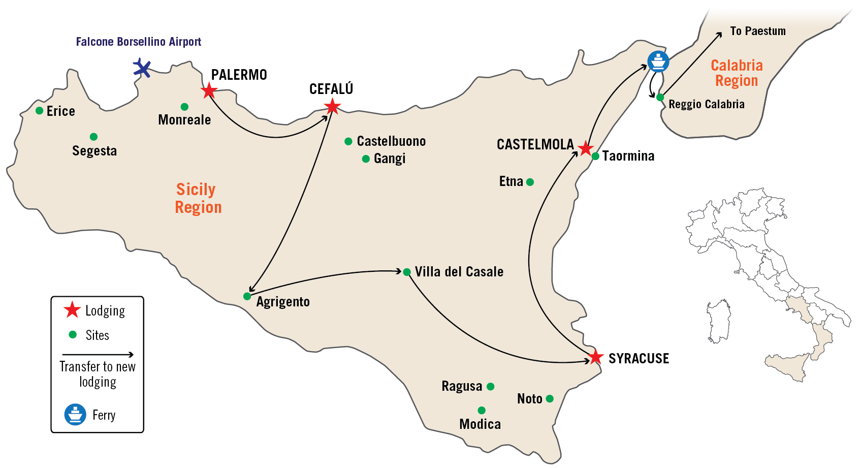 Sicily Tour Map